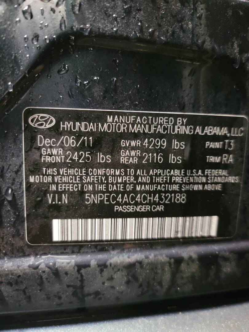 2012 HYUNDAI SONATA — 136307 Miles — Lot 81565343 - Marhaba Auctions Used Cars - Image 10