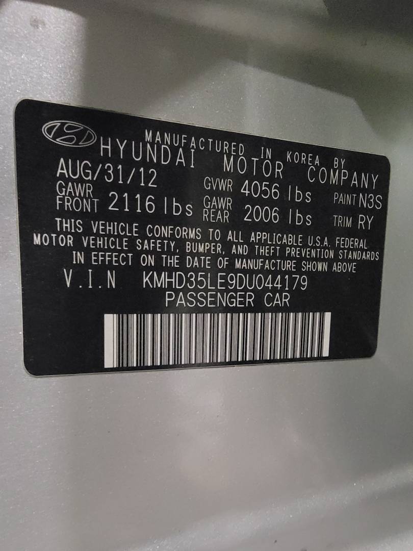 2013 HYUNDAI ELANTRA — 356035 Miles — Lot U044179 - Marhaba Auctions Used Cars - Image 3