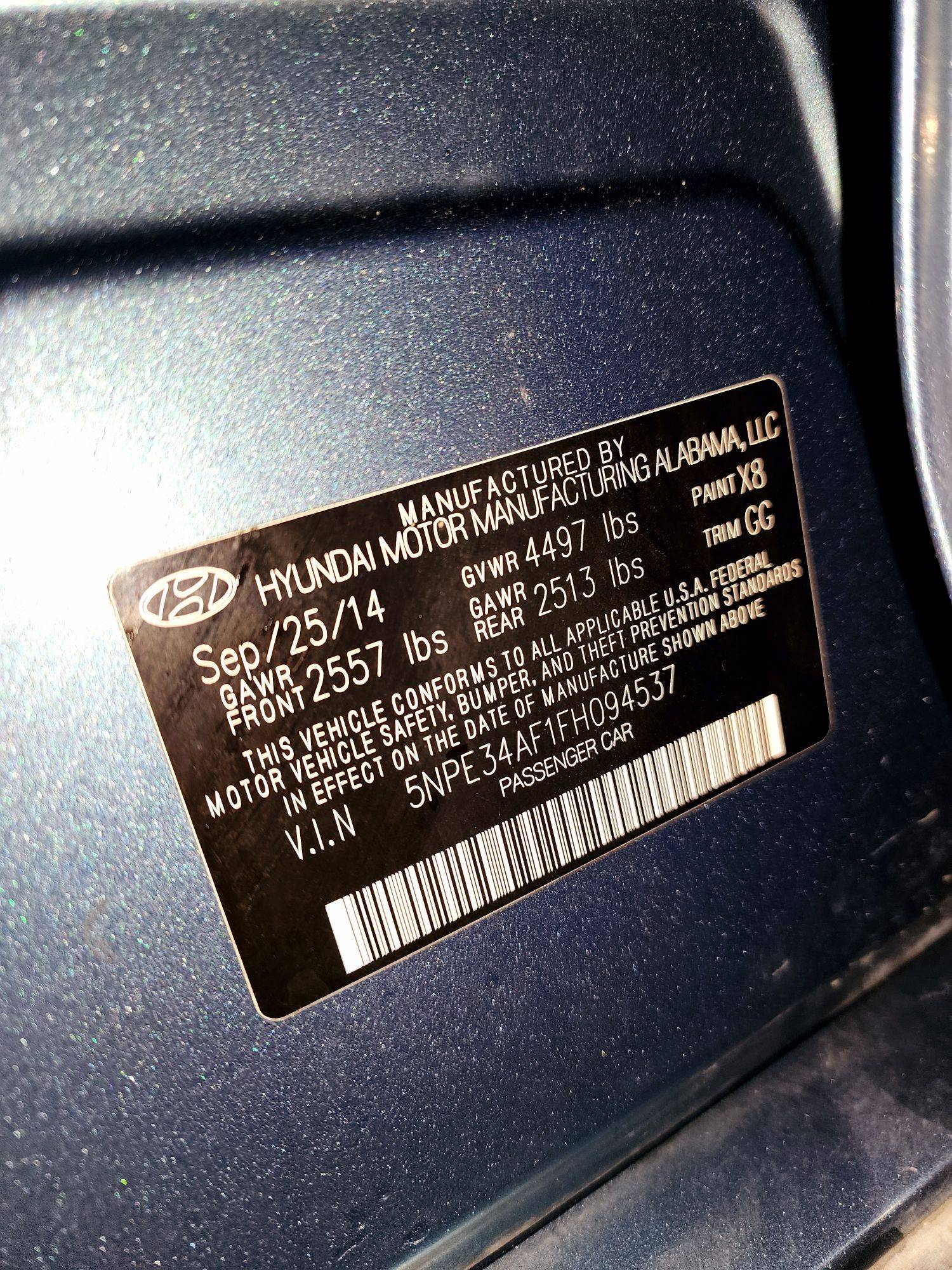 2015 HYUNDAI SONATA — 168949 Miles — Lot 34AF1FH094537 — Souq - Marhaba Auctions Used Cars - Image 9