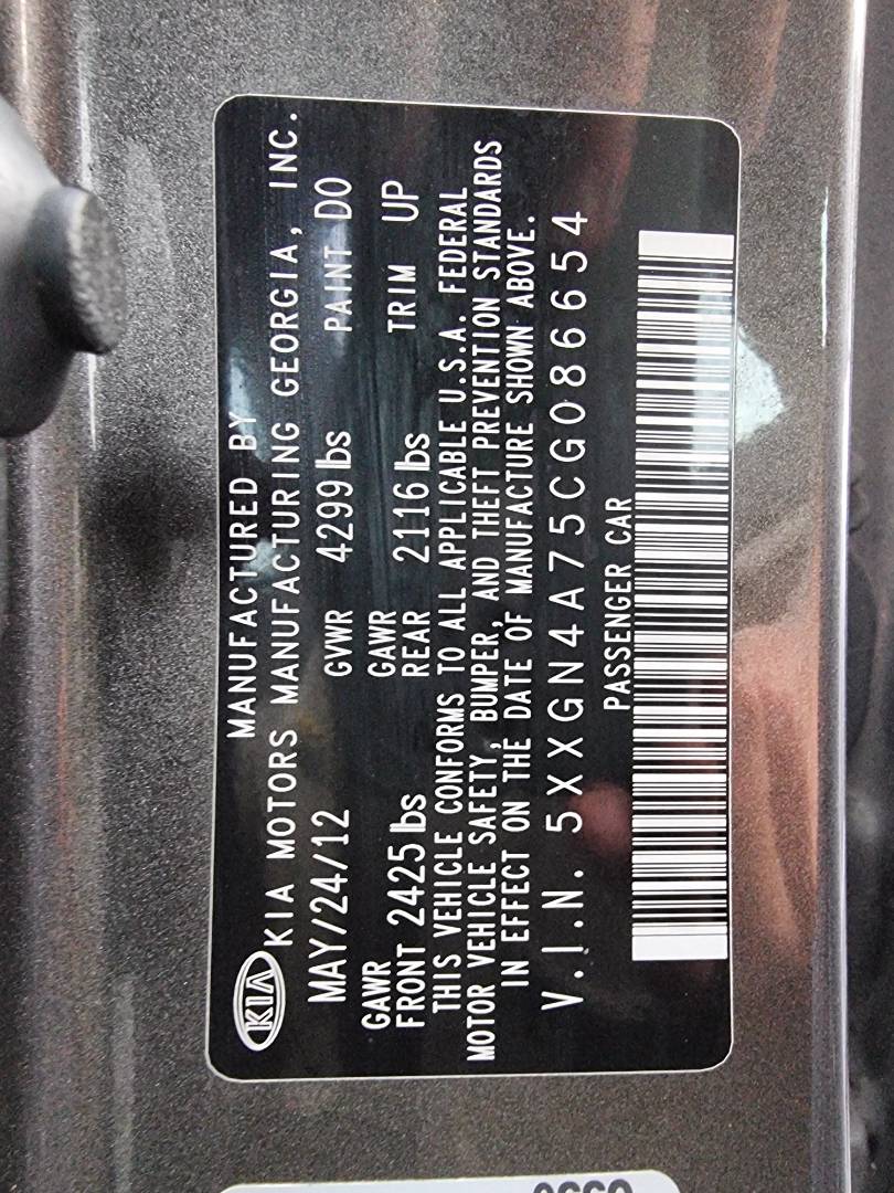 2012 KIA OPTIMA — 115131 Miles — Lot 49750664 — Main - Marhaba Auctions Used Cars - Image 7