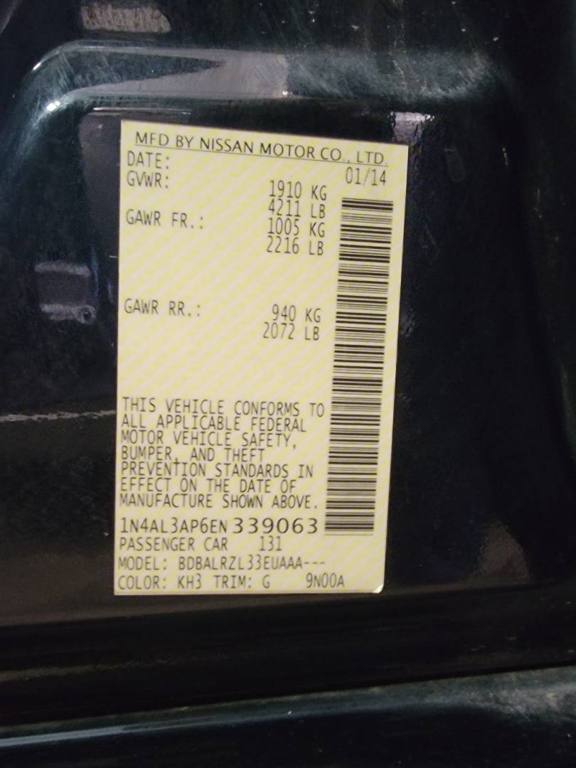 2014 NISSAN ALTIMA — 162460 KM — Lot 6EN339063 — Main - Marhaba Auctions Used Cars - Image 9