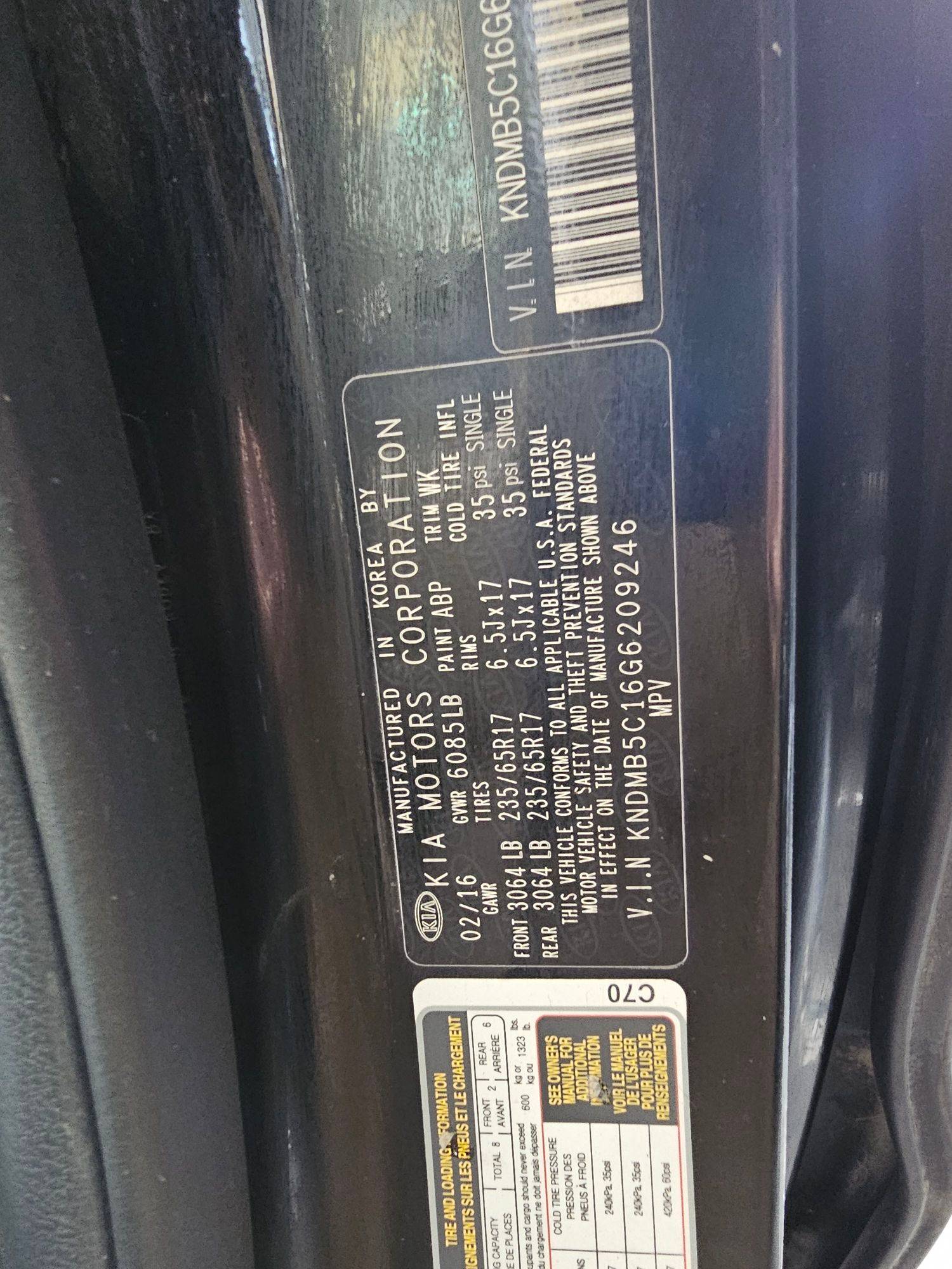 KIA SEDONA 2016 - Marhaba Auction Used Cars - Image 9