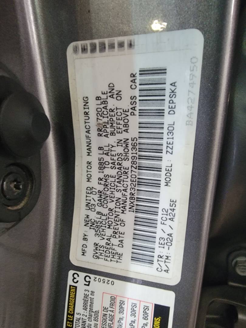 2007 TOYOTA COROLLA — 245691 Miles — Lot Z891365 — Main - Marhaba Auctions Used Cars - Image 10