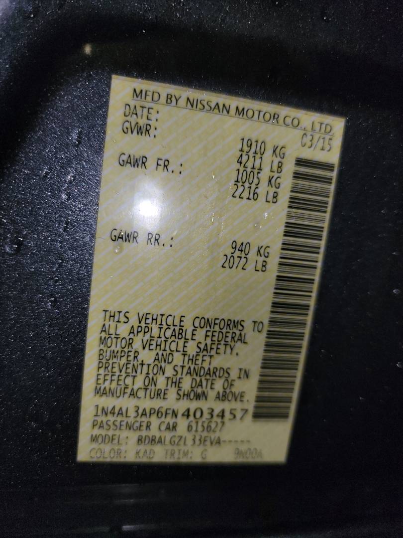 2015 NISSAN ALTIMA — 201000 Miles — Lot FN403457 — Main - Marhaba Auctions Used Cars - Image 11
