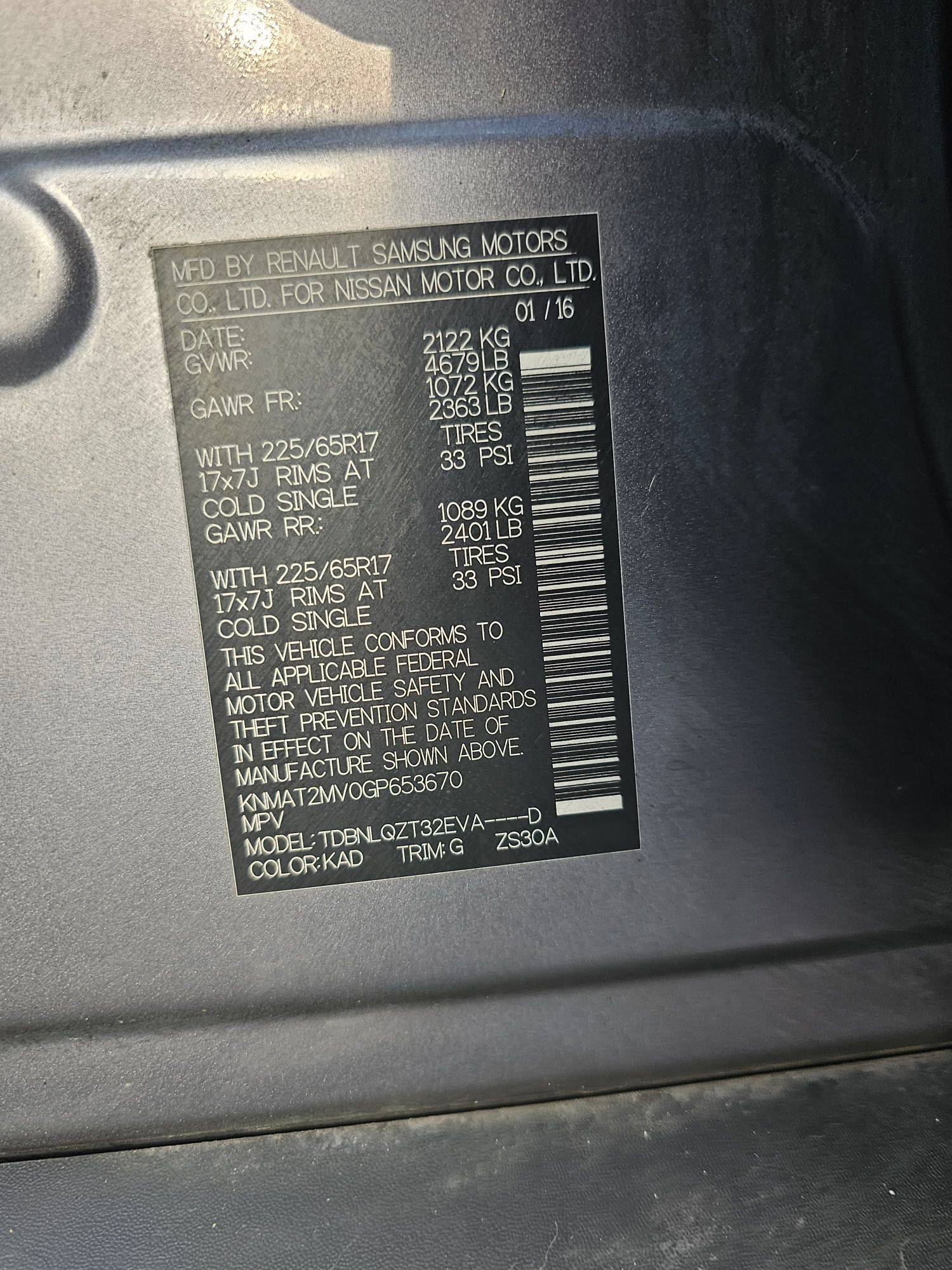 2016 NISSAN ROGUE — 201139 Miles — Lot GP653670 — Souq - Marhaba Auctions Used Cars - Image 6