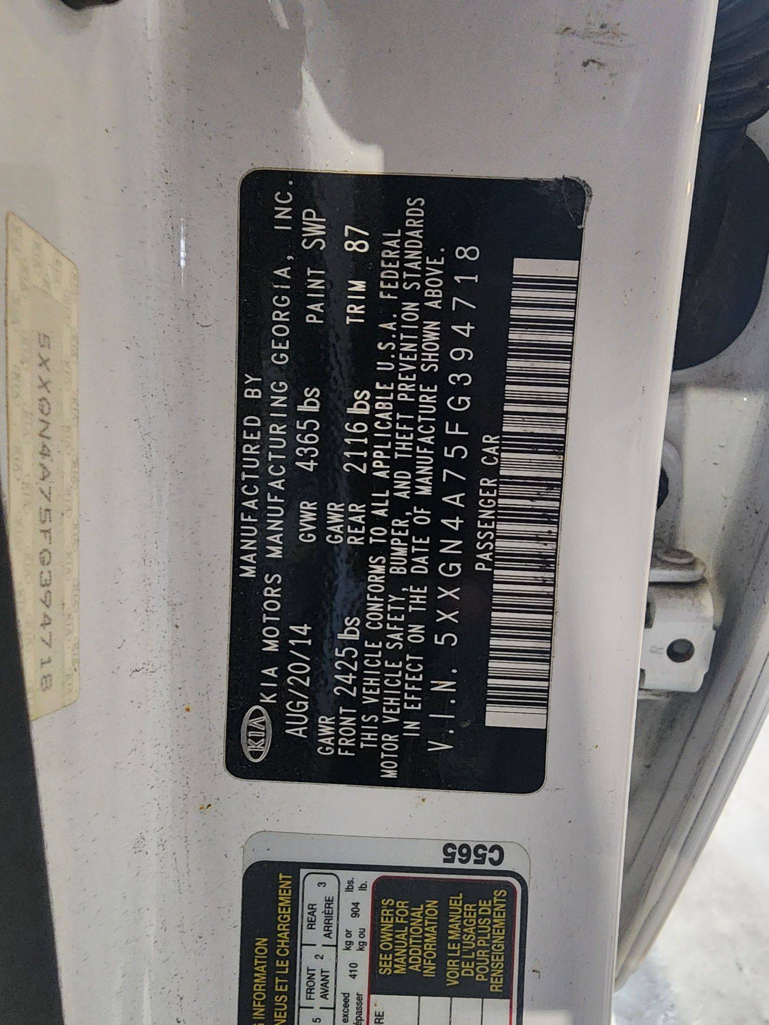 KIA OPTIMA 2015 - Marhaba Auction Used Cars - Image 10