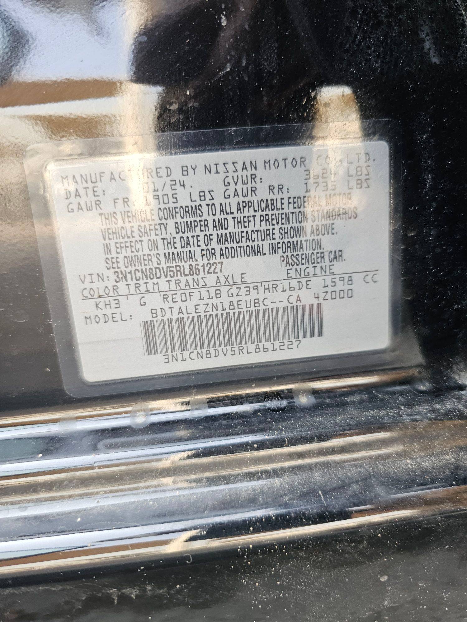 2024 NISSAN VERSA — 1034 Miles — Lot 5RL861227 — Souq - Marhaba Auctions Used Cars - Image 7
