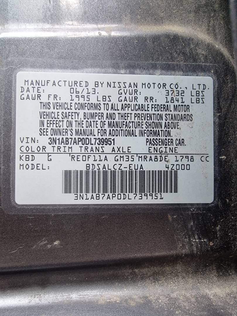 2013 NISSAN SENTRA — 85496 Miles — Lot 1254/87 — Ind. 12 - Marhaba Auctions Used Cars - Image 9