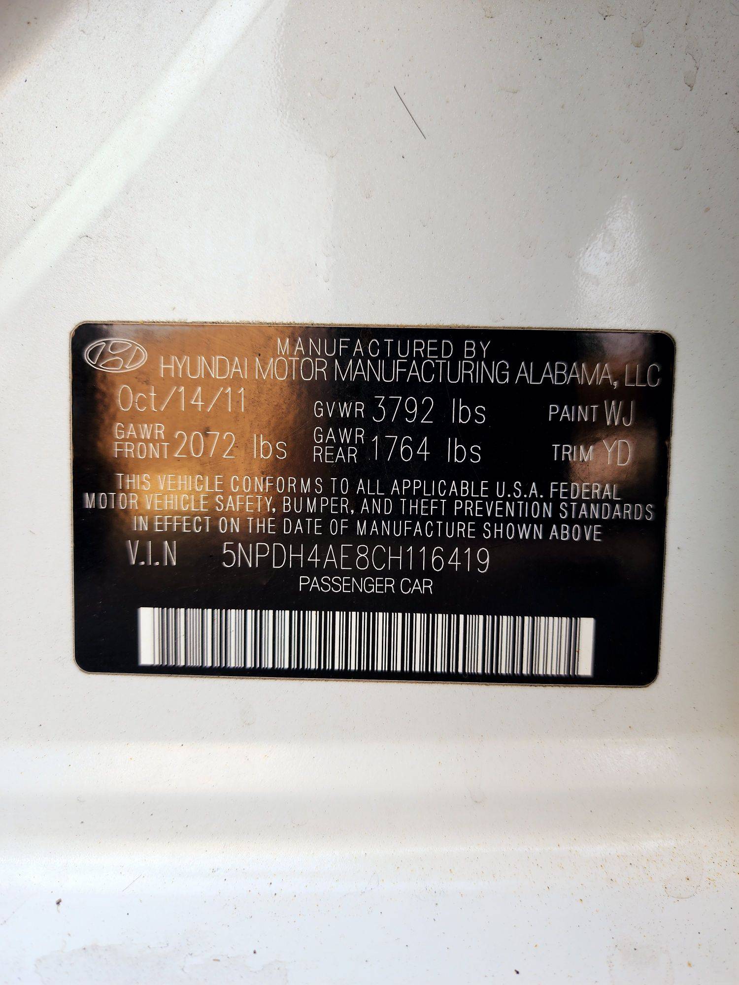 2012 HYUNDAI ELANTRA — 239317 Miles — Lot CH116419 — Souq - Marhaba Auctions Used Cars - Image 10