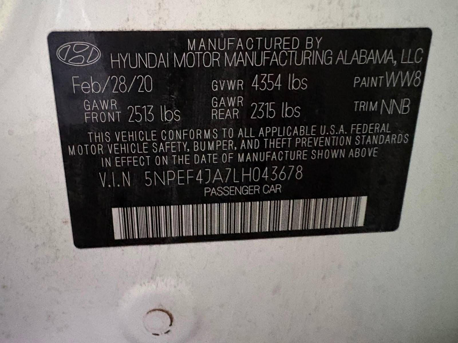 HYUNDAI SONATA 2020 - Marhaba Auction Used Cars - Image 10