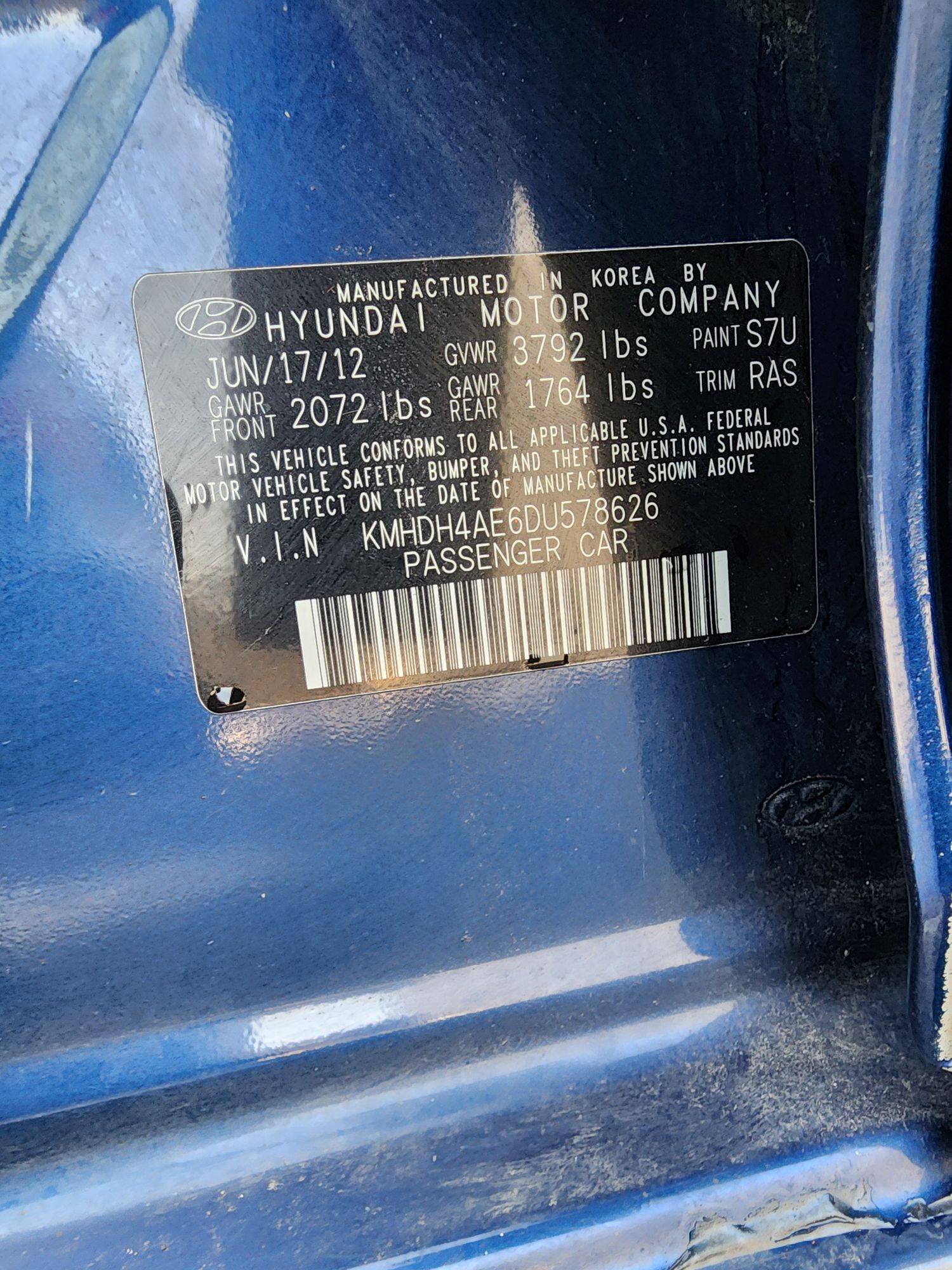 2013 HYUNDAI ELANTRA — 111005 Miles — Lot 59201554 — Souq - Marhaba Auctions Used Cars - Image 9
