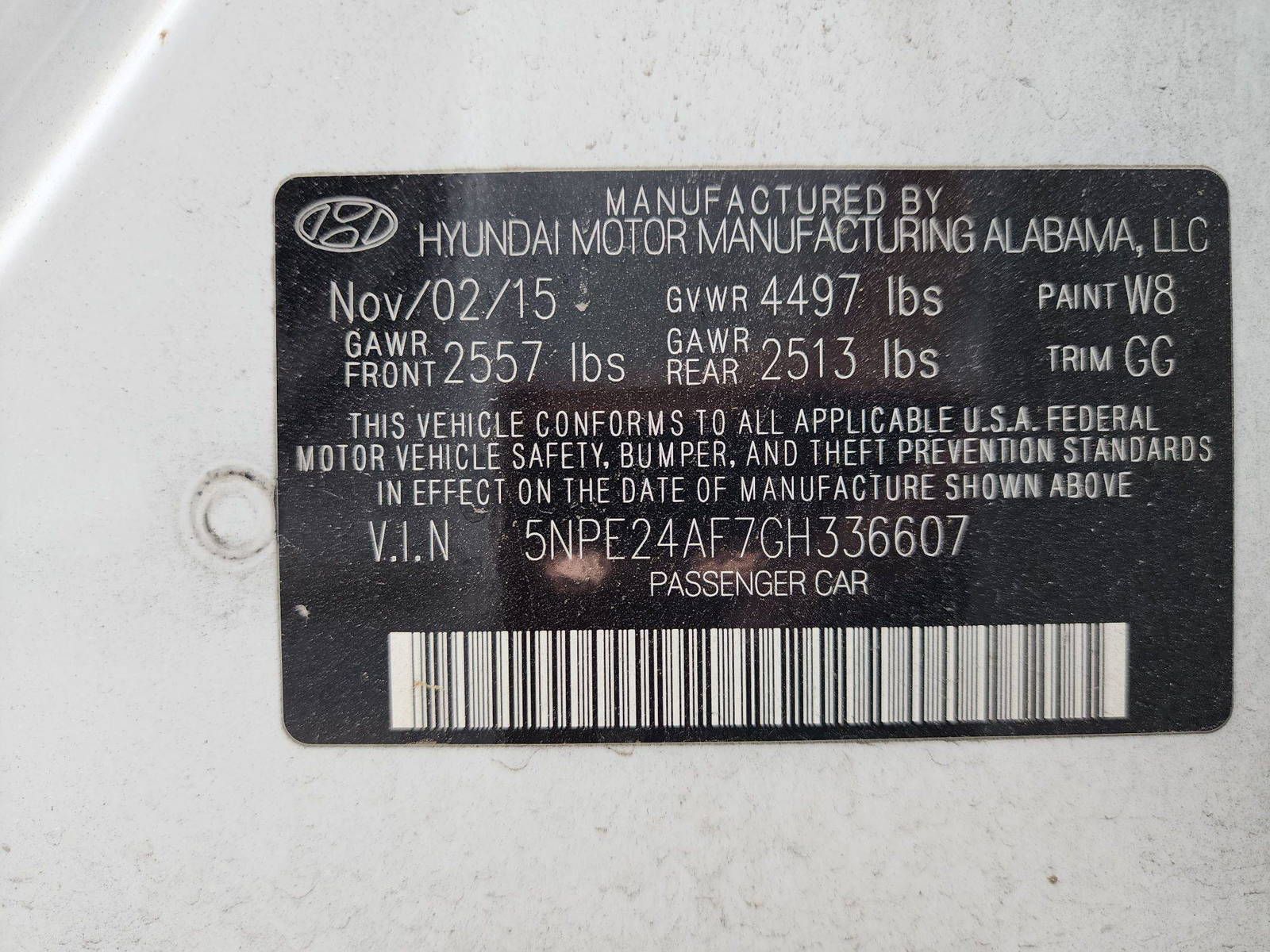 2016 HYUNDAI SONATA — 107904 Miles — Lot 51334574 — Al Quoz - Marhaba Auctions Used Cars - Image 11