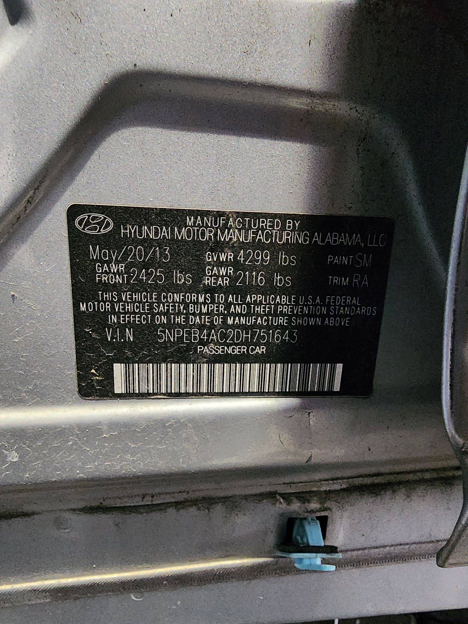2013 HYUNDAI SONATA — 96329 Miles — Lot 47108044 — Souq - Marhaba Auctions Used Cars - Image 9