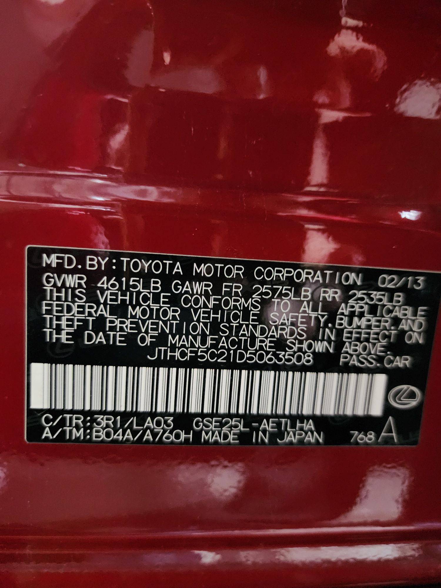 2013 LEXUS IS 250 — 98576 Miles — Lot 063508 — Souq - Marhaba Auctions Used Cars - Image 12