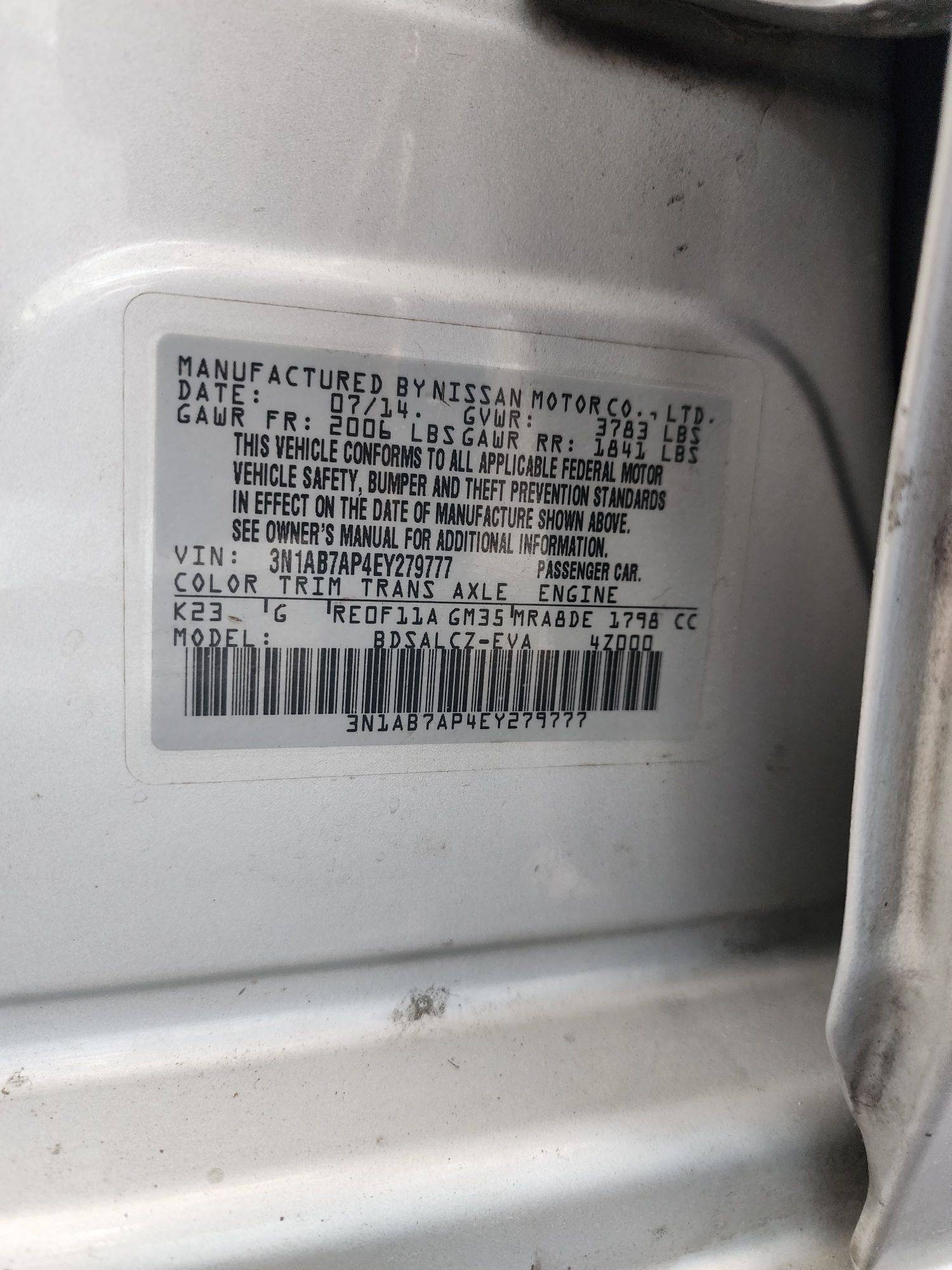 2014 NISSAN SENTRA — 115863 Miles — Lot 75107483 - Marhaba Auctions Used Cars - Image 8
