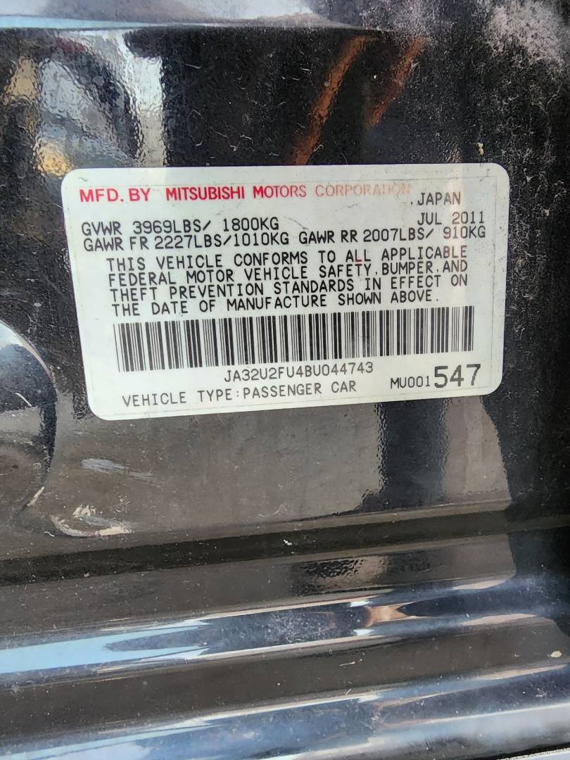 2011 MITSUBISHI LANCER — 168806 Miles — Lot 38477112 - Marhaba Auctions Used Cars - Image 3