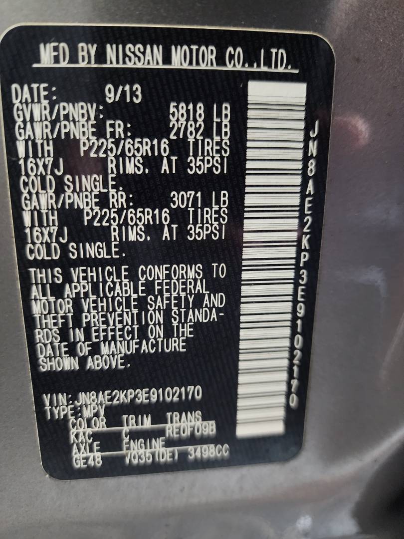 2014 NISSAN QUEST — 190309 Miles — Lot 38828553 - Marhaba Auctions Used Cars - Image 4