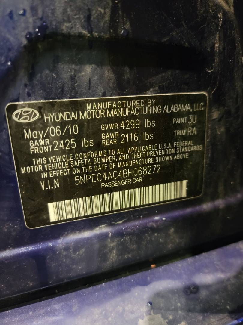 2011 HYUNDAI SONATA — 172913 Miles — Lot 38437020 - Marhaba Auctions Used Cars - Image 9
