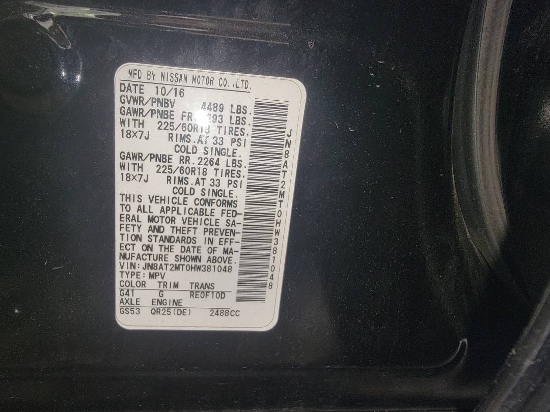2017 NISSAN ROGUE — 151719 Miles — Lot HW381048 - Marhaba Auctions Used Cars - Image 9