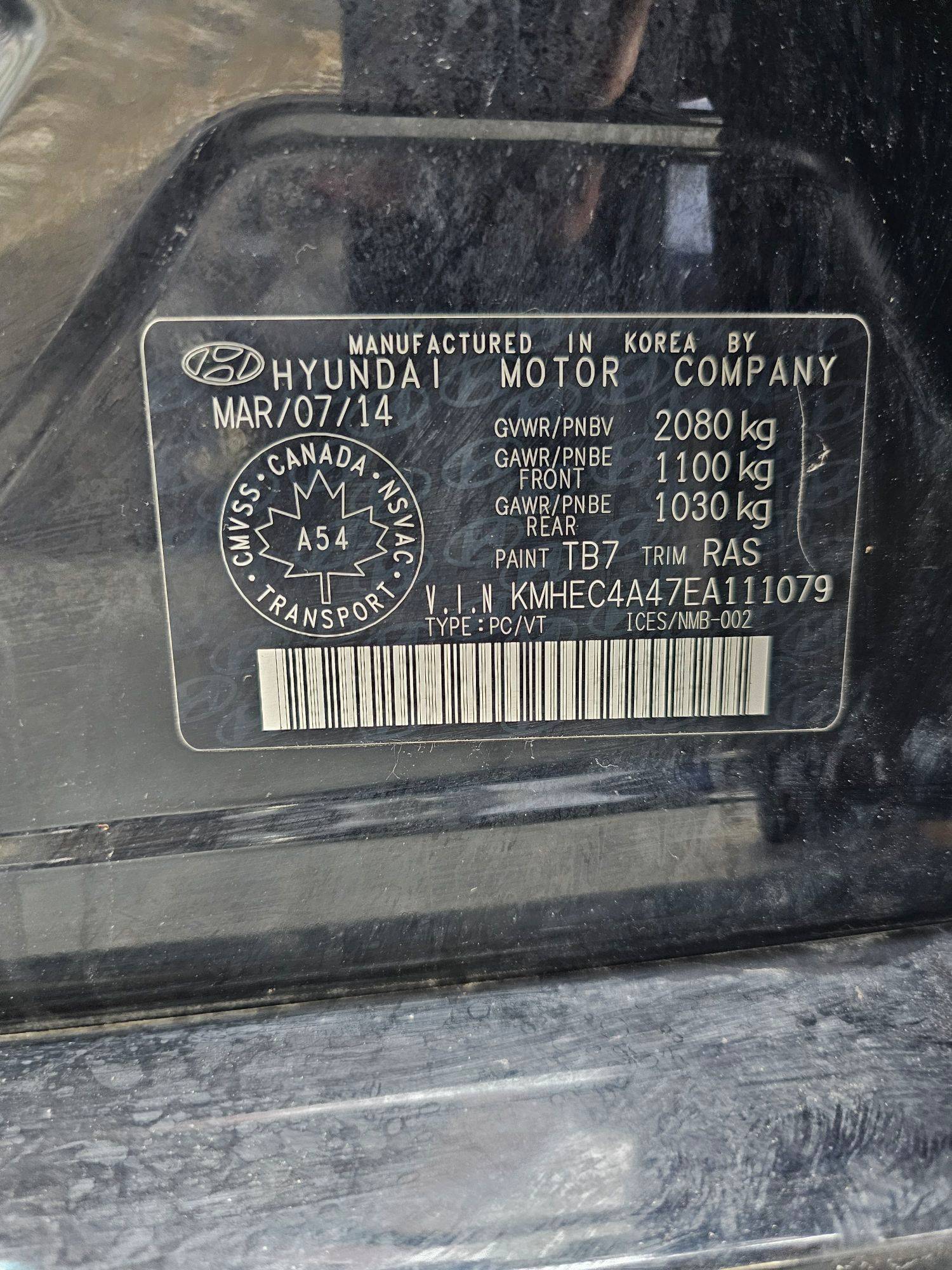 2014 HYUNDAI SONATA — 191640 KM — Lot 47EA111079 — Souq - Marhaba Auctions Used Cars - Image 10