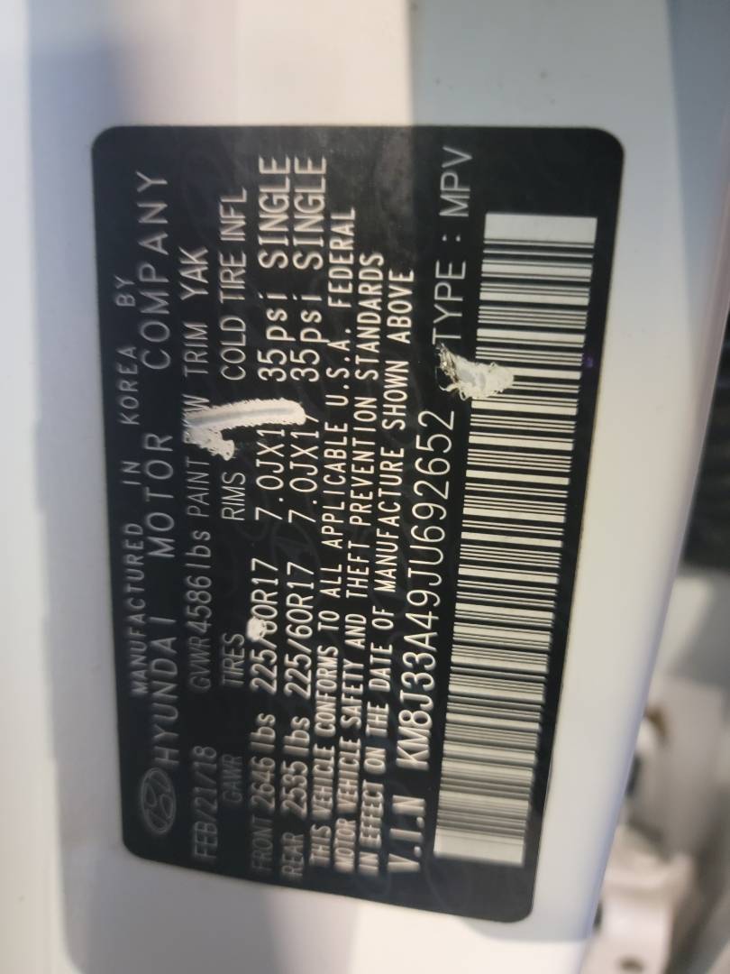 2018 HYUNDAI TUCSON — 86319 Miles — Lot U692652 - Marhaba Auctions Used Cars - Image 9
