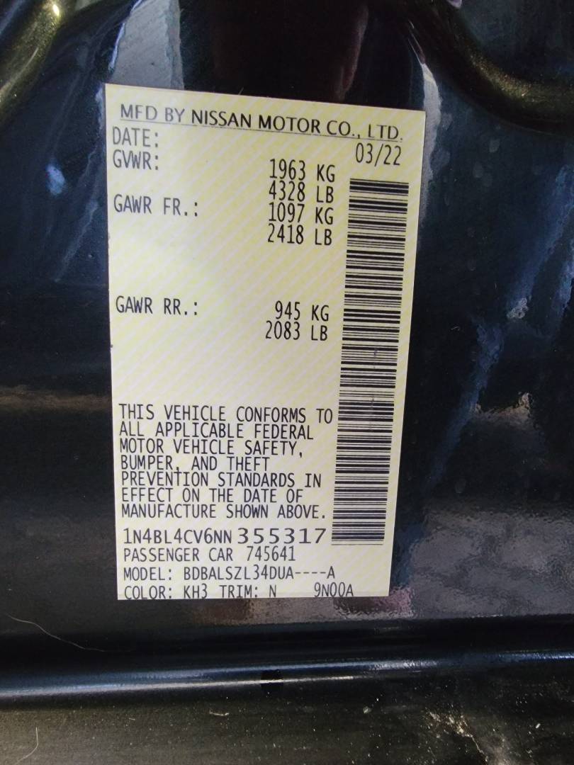2022 NISSAN ALTIMA — 29654 Miles — Lot 355317 — Main - Marhaba Auctions Used Cars - Image 10