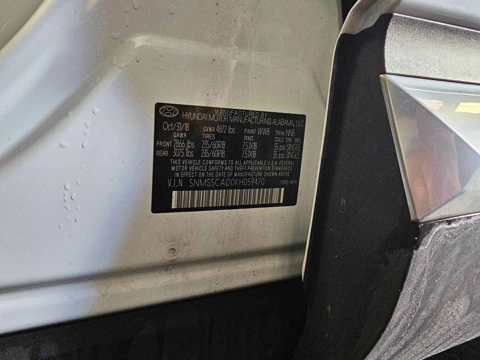2019 HYUNDAI SANTA FE — 127245 Miles — Lot 43629497 — Main - Marhaba Auctions Used Cars - Image 9
