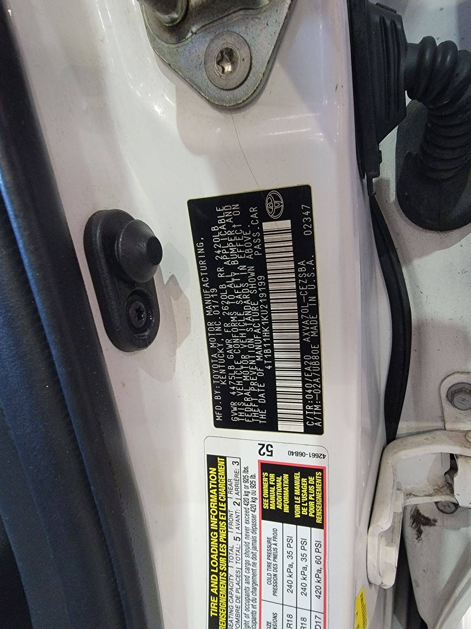 TOYOTA CAMRY 2019 - Marhaba Auction Used Cars - Image 9