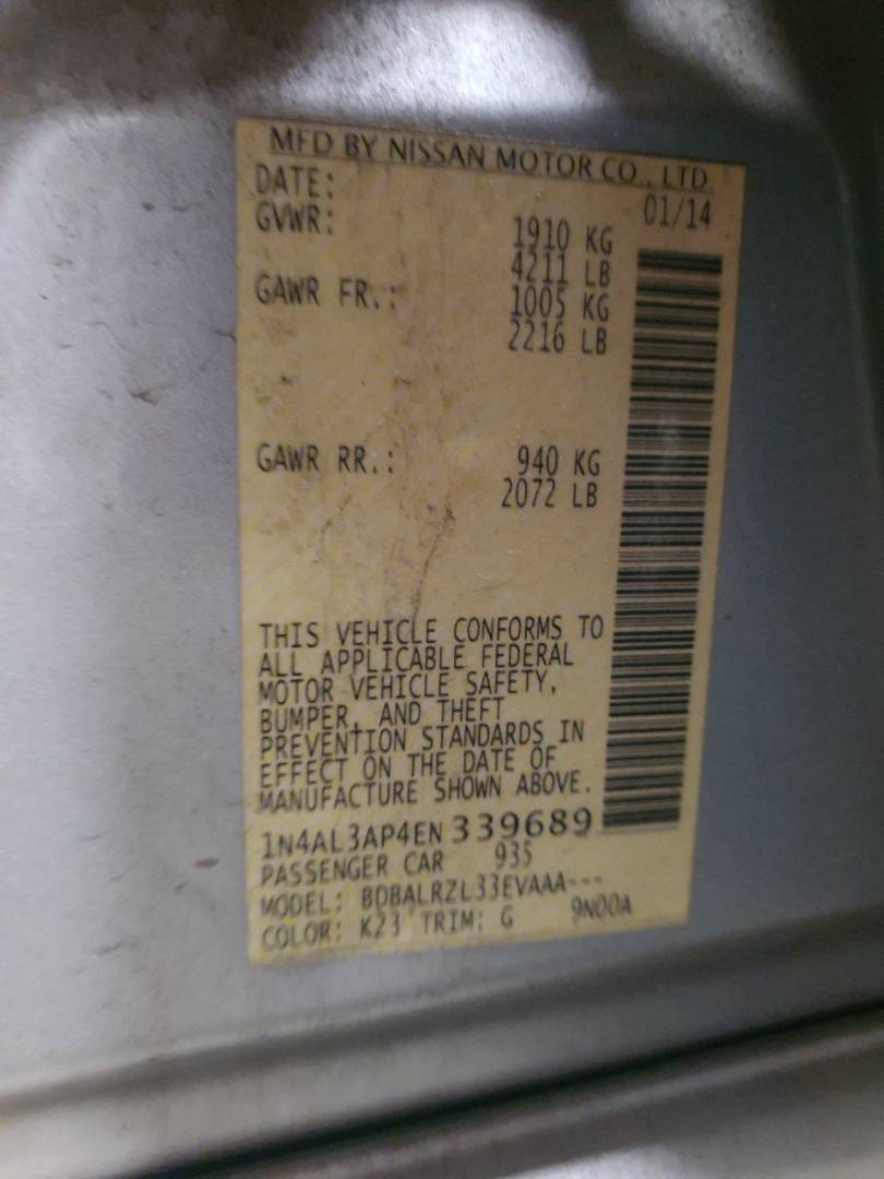 2014 NISSAN ALTIMA — 207276 Miles — Lot 43073934 — Main - Marhaba Auctions Used Cars - Image 7