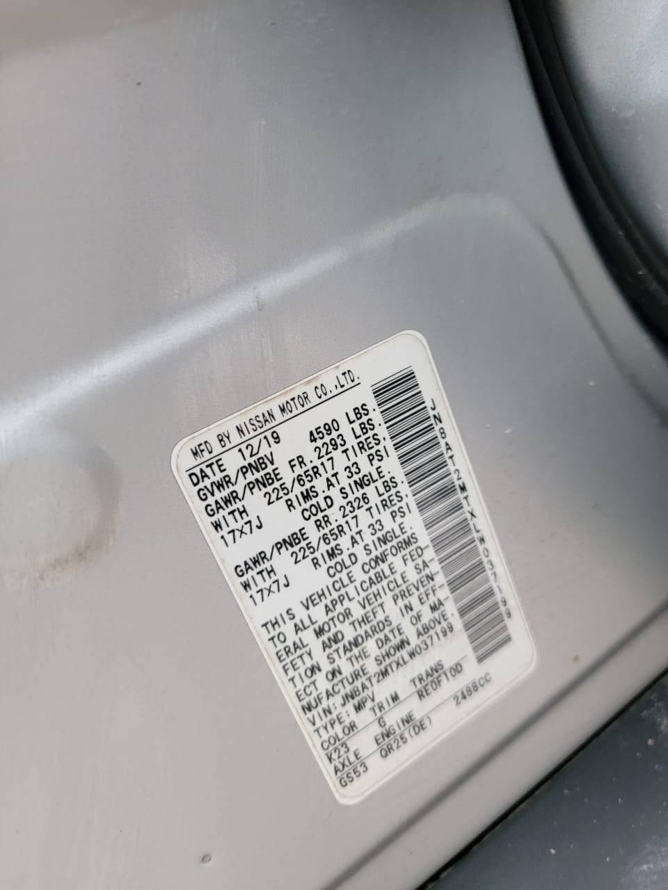 2020 NISSAN ROGUE — 125106 Miles — Lot 037199 — Souq - Marhaba Auctions Used Cars - Image 9