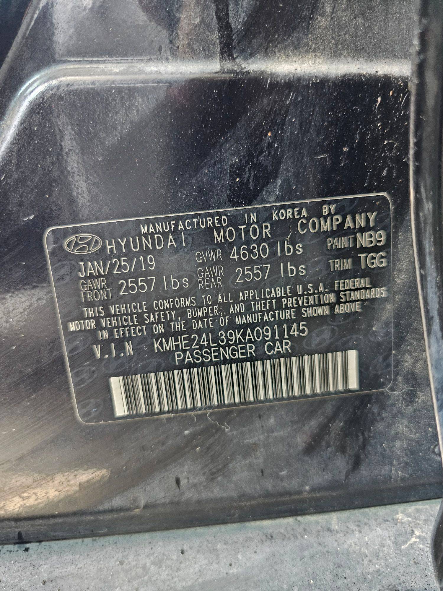 2019 HYUNDAI SONATA — 101100 Miles — Lot 3094817 — Ind. 12 - Marhaba Auctions Used Cars - Image 9