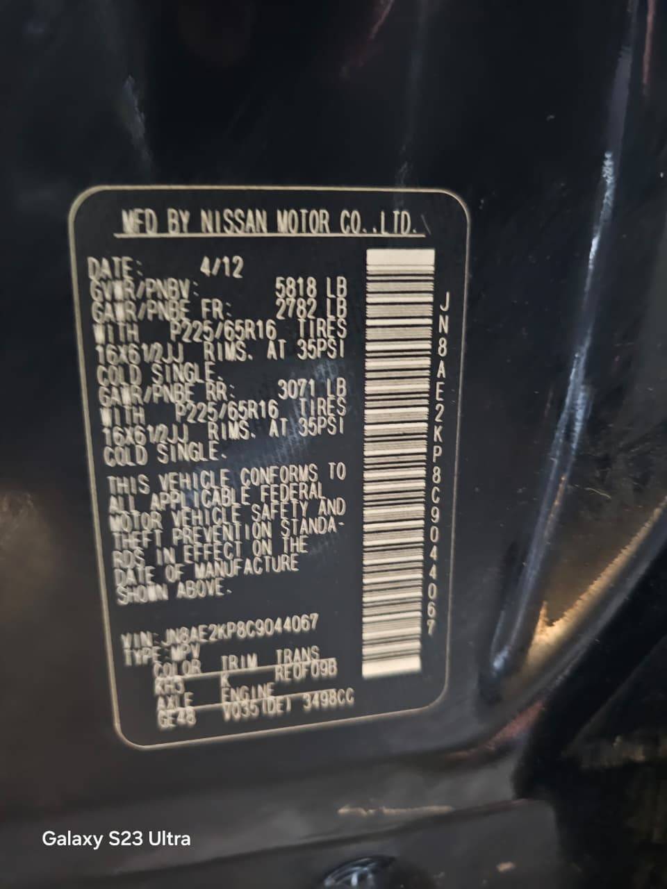2012 NISSAN QUEST — 214200 Miles — Lot KP8C9044067 — Main - Marhaba Auctions Used Cars - Image 9