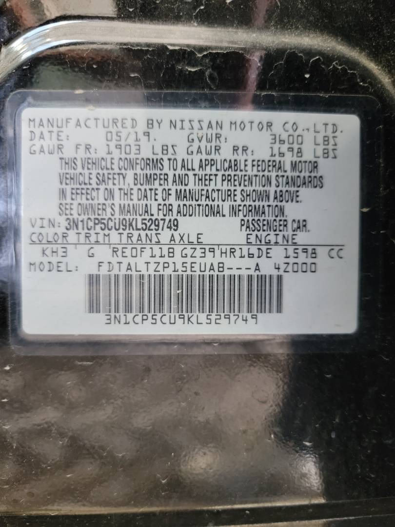 2019 NISSAN KICKS — 143370 Miles — Lot 82223253 - Marhaba Auctions Used Cars - Image 9