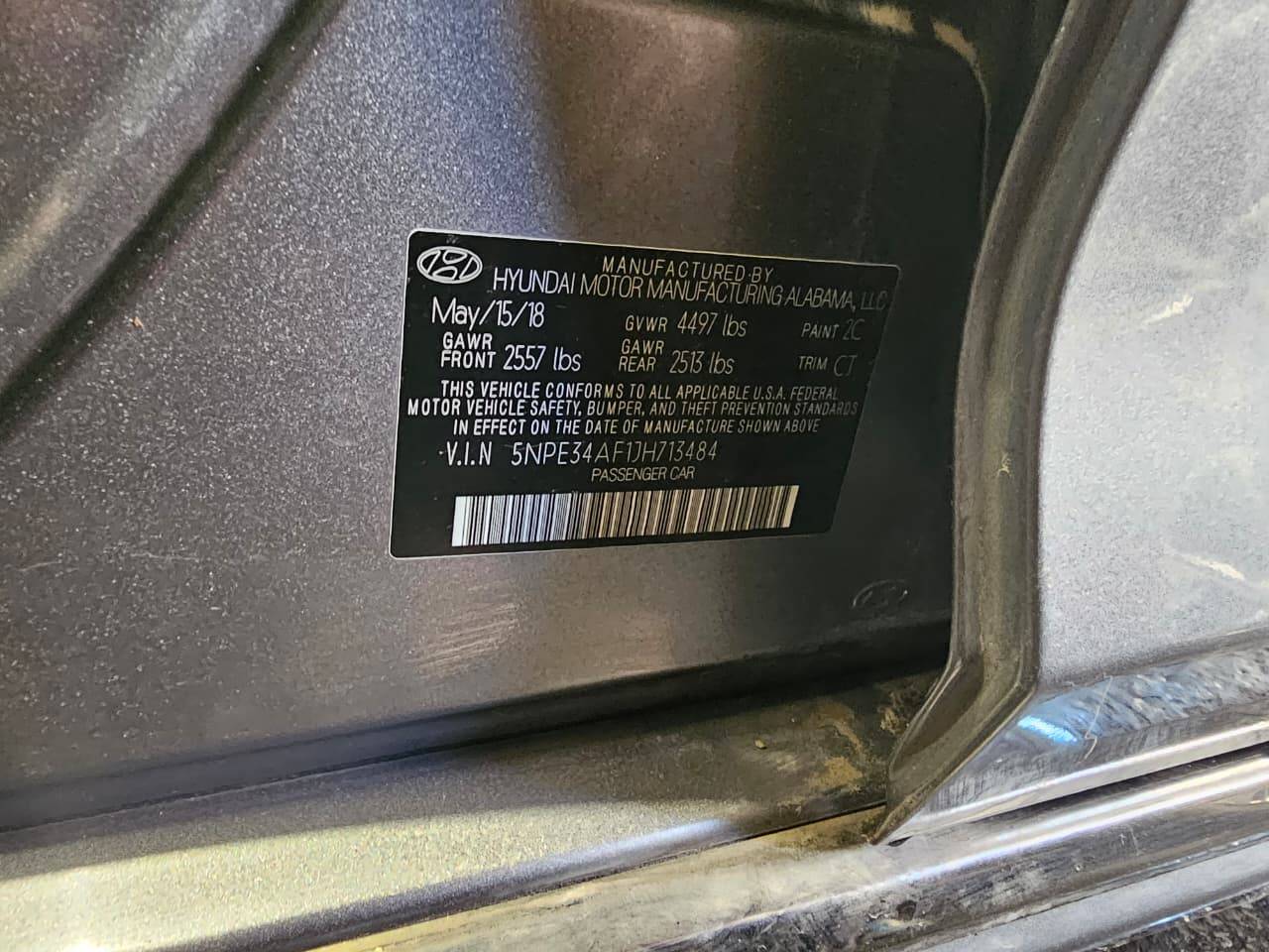 2018 HYUNDAI SONATA SPORT — 181717 Miles — Lot F1JH713484 — Main - Marhaba Auctions Used Cars - Image 11