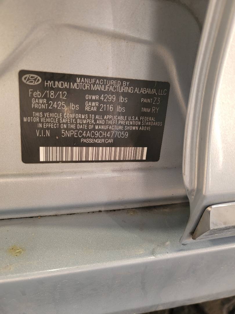 2012 HYUNDAI SONATA — 205593 Miles — Lot 40244734 — Main - Marhaba Auctions Used Cars - Image 9