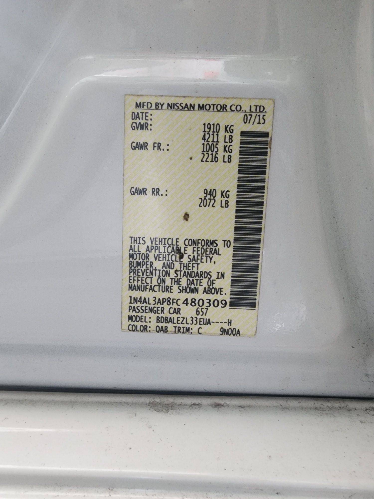 2015 NISSAN ALTIMA — 122269 Miles — Lot 79299823 — Souq - Marhaba Auctions Used Cars - Image 8
