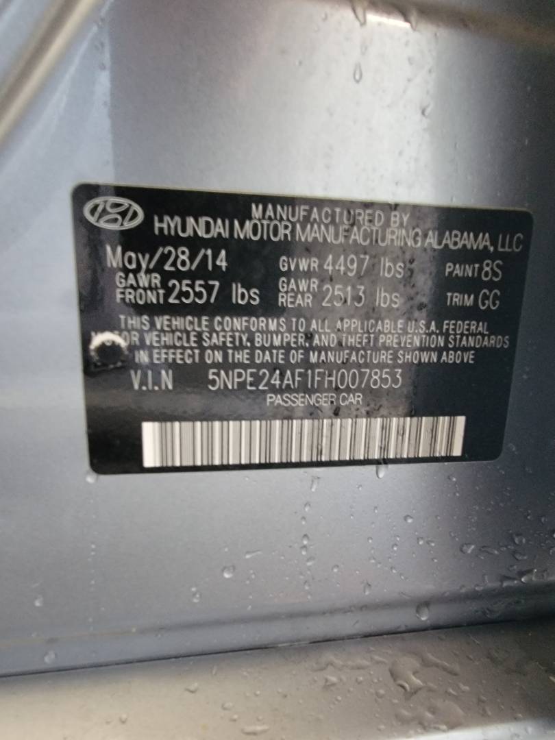2015 HYUNDAI SONATA — 125144 Miles — Lot 1869829 — Main - Marhaba Auctions Used Cars - Image 8