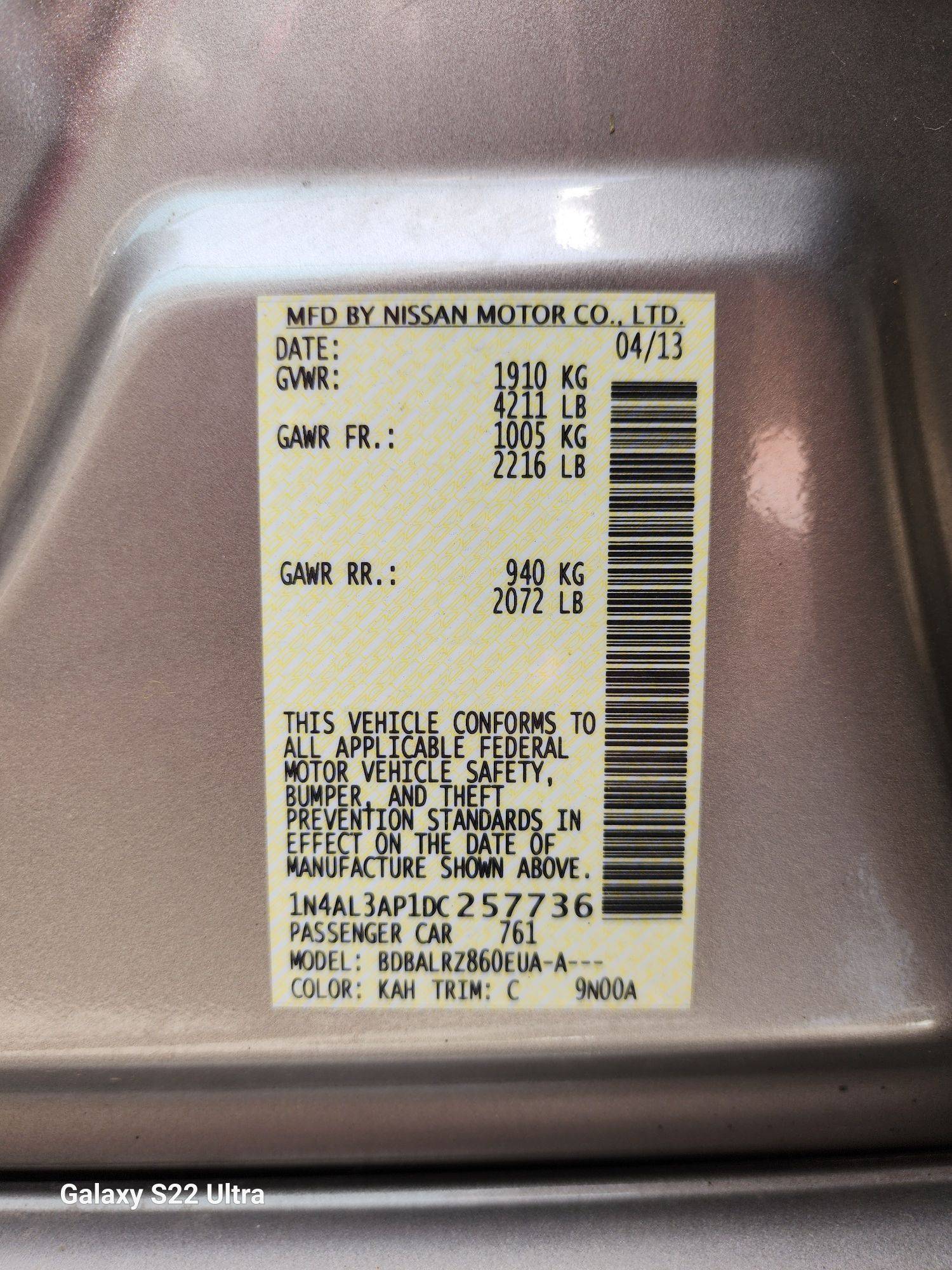 2013 NISSAN ALTIMA — 82075 Miles — Lot C257736 - Marhaba Auctions Used Cars - Image 7