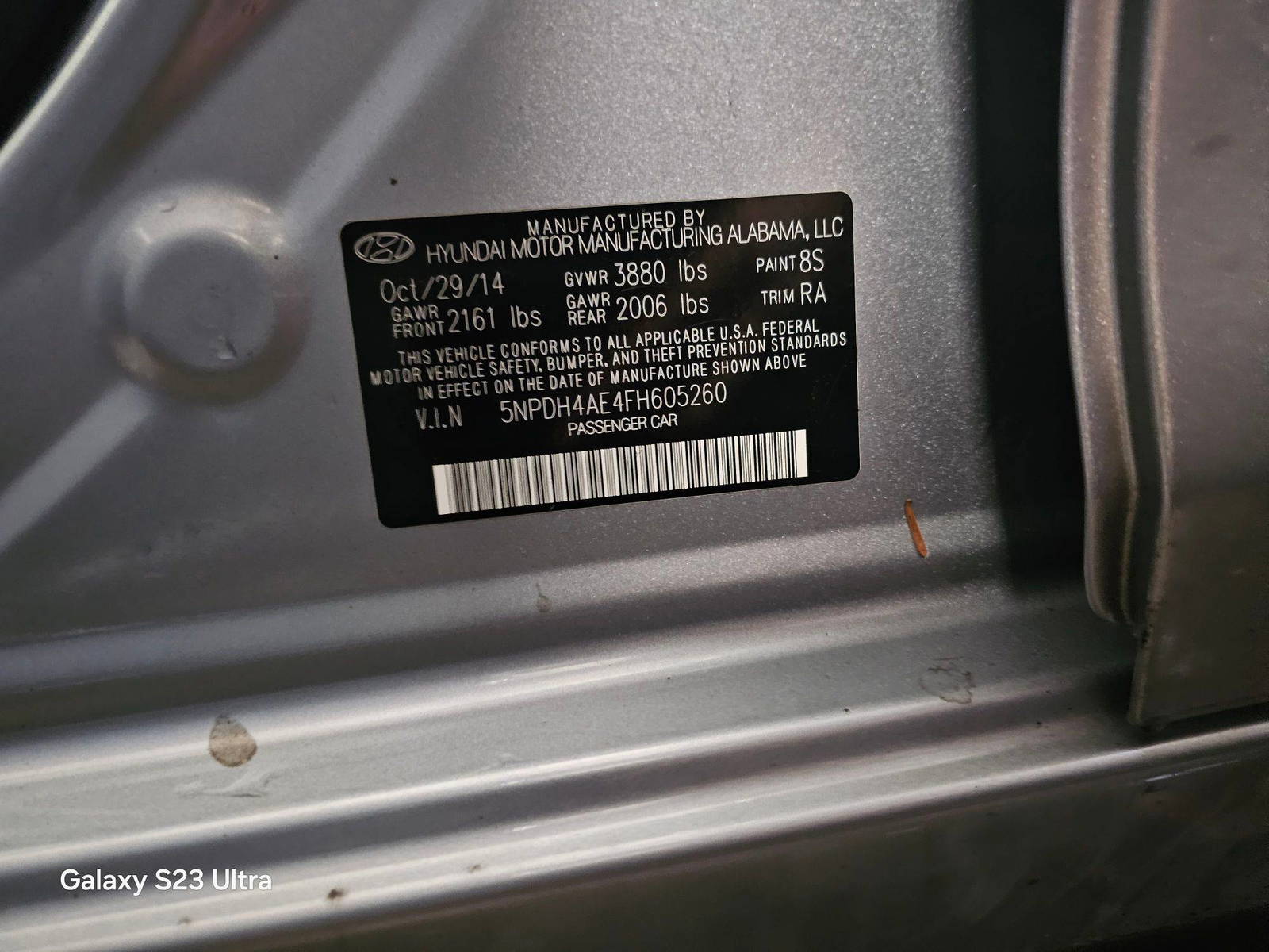 2015 HYUNDAI ELANTRA — 162046 Miles — Lot 43807966 — Main - Marhaba Auctions Used Cars - Image 9