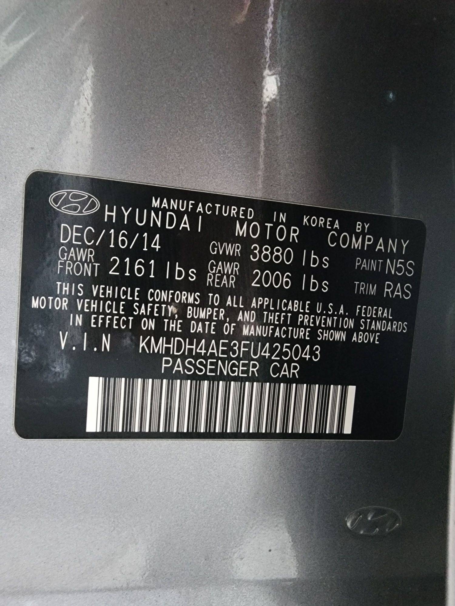 2015 HYUNDAI ELANTRA — 164746 Miles — Lot 88532985 — Main - Marhaba Auctions Used Cars - Image 10