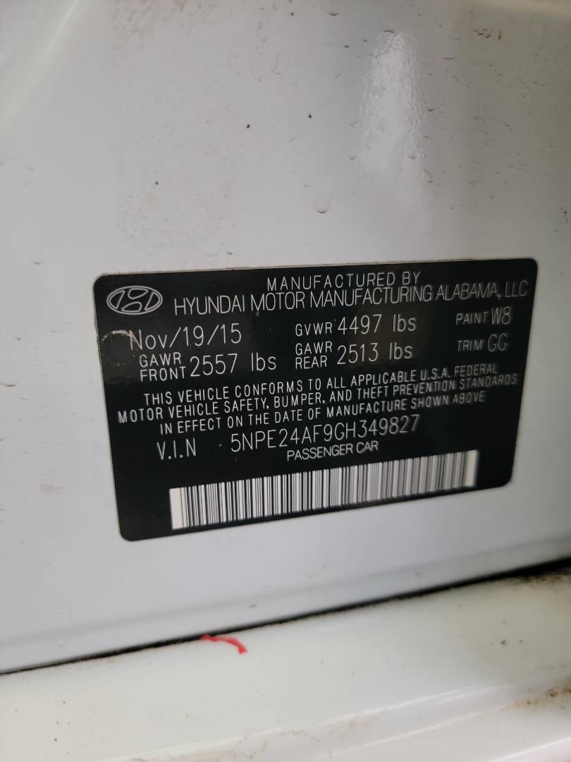 2016 HYUNDAI SONATA — 86470 Miles — Lot 49827 — Main - Marhaba Auctions Used Cars - Image 10