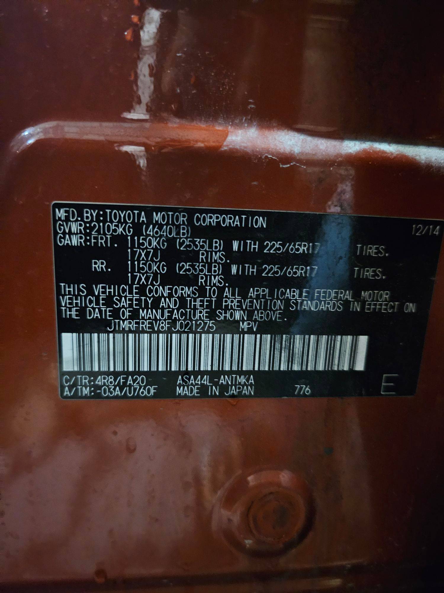 TOYOTA RAV4 2015 - Marhaba Auction Used Cars - Image 10