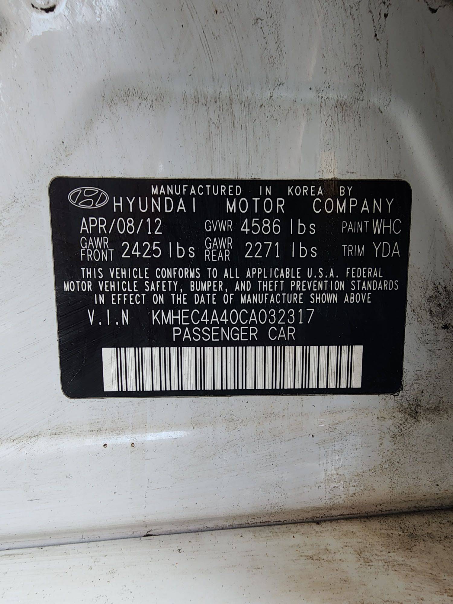 2012 HYUNDAI SONATA — 210958 Miles — Lot 56508864 — Souq - Marhaba Auctions Used Cars - Image 10