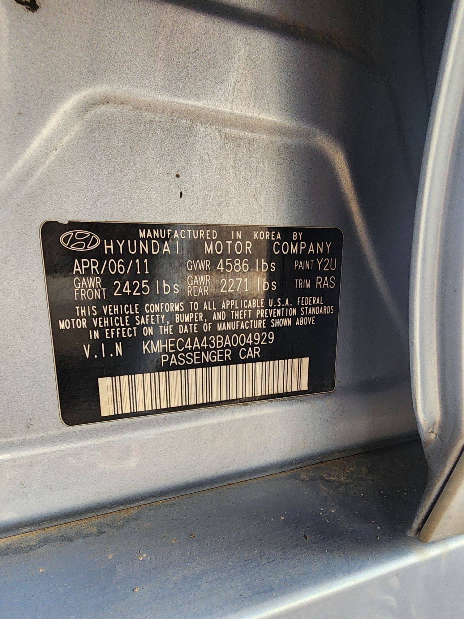 2011 HYUNDAI SONATA — 144207 Miles — Lot 72828623 — Souq - Marhaba Auctions Used Cars - Image 9