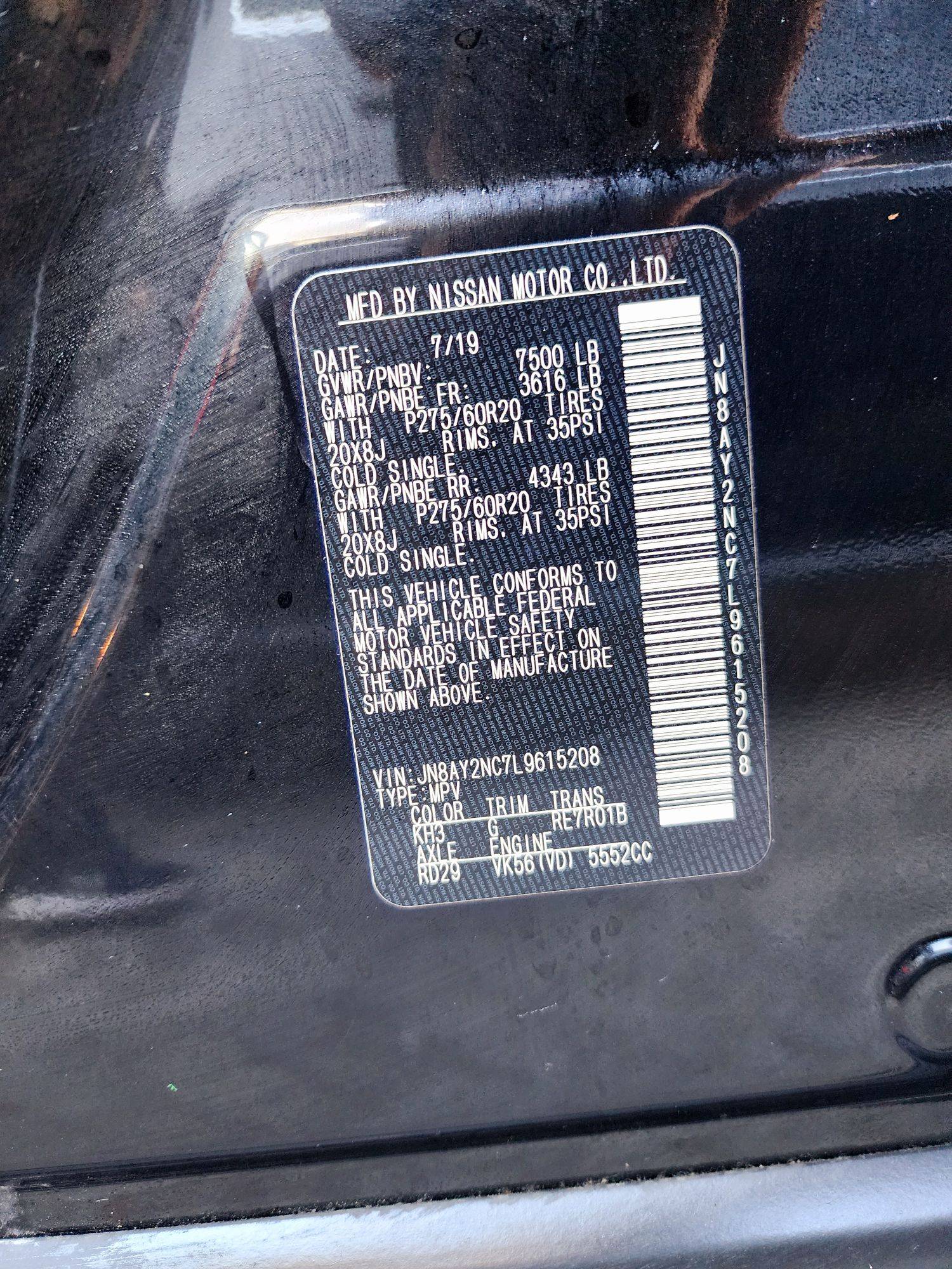 2020 NISSAN ARMADA — 88095 Miles — Lot L9615208 — Souq - Marhaba Auctions Used Cars - Image 10
