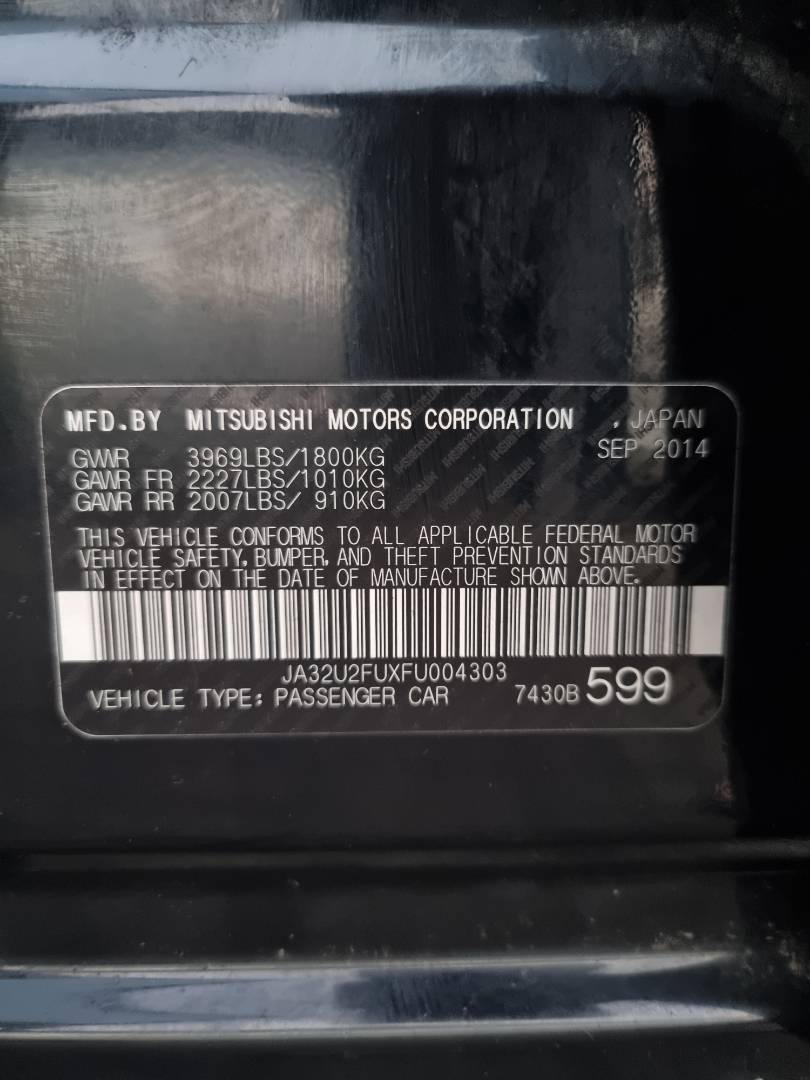 2015 MITSUBISHI LANCER — 136591 Miles — Lot 214587 — Ind. 12 - Marhaba Auctions Used Cars - Image 9