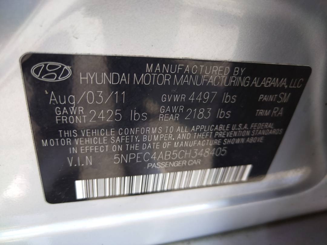 2012 HYUNDAI SONATA — 223099 Miles — Lot 37199782 - Marhaba Auctions Used Cars - Image 12