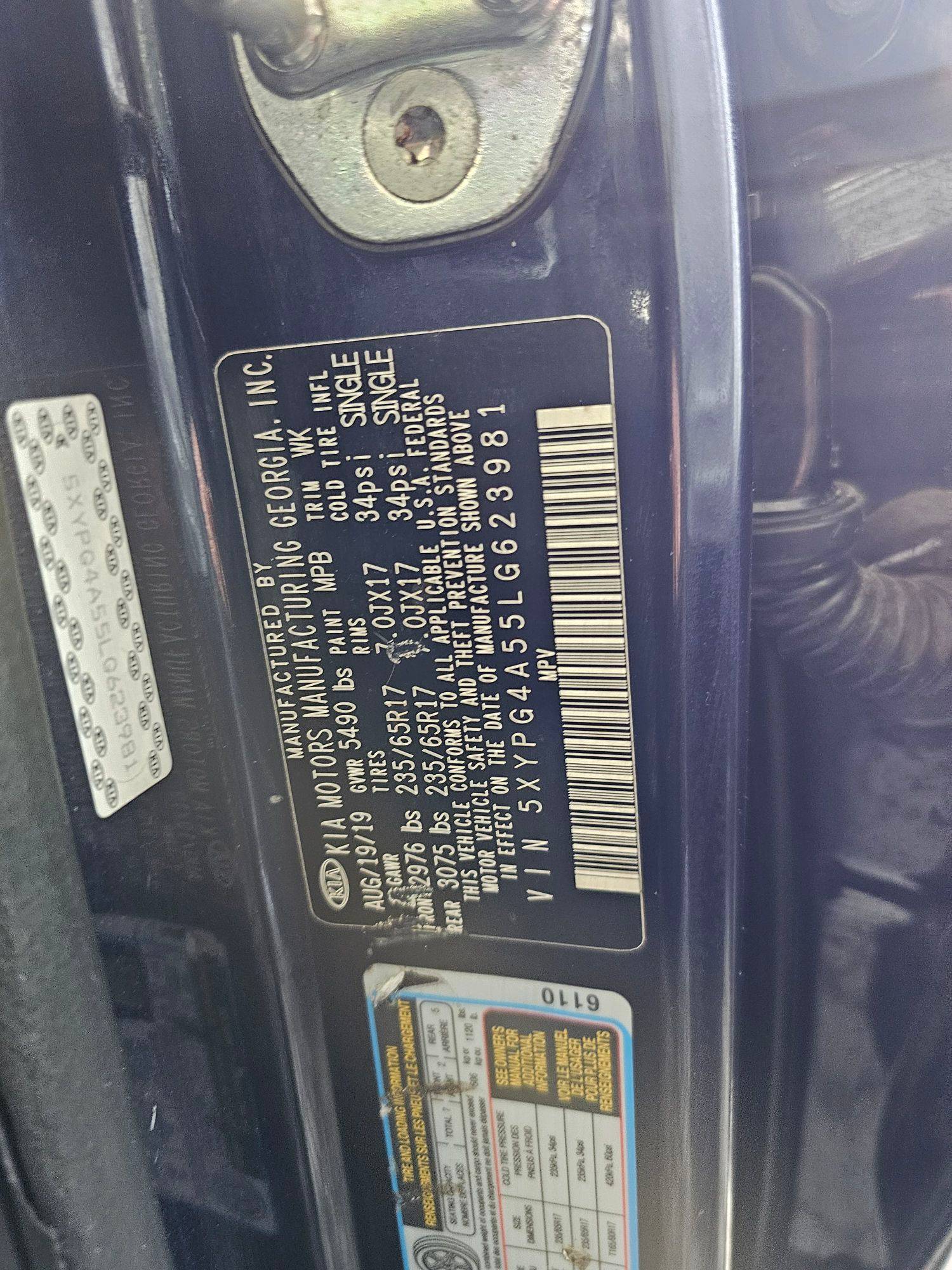2020 KIA SORENTO — 107794 Miles — Lot 41784142 — Souq - Marhaba Auctions Used Cars - Image 9