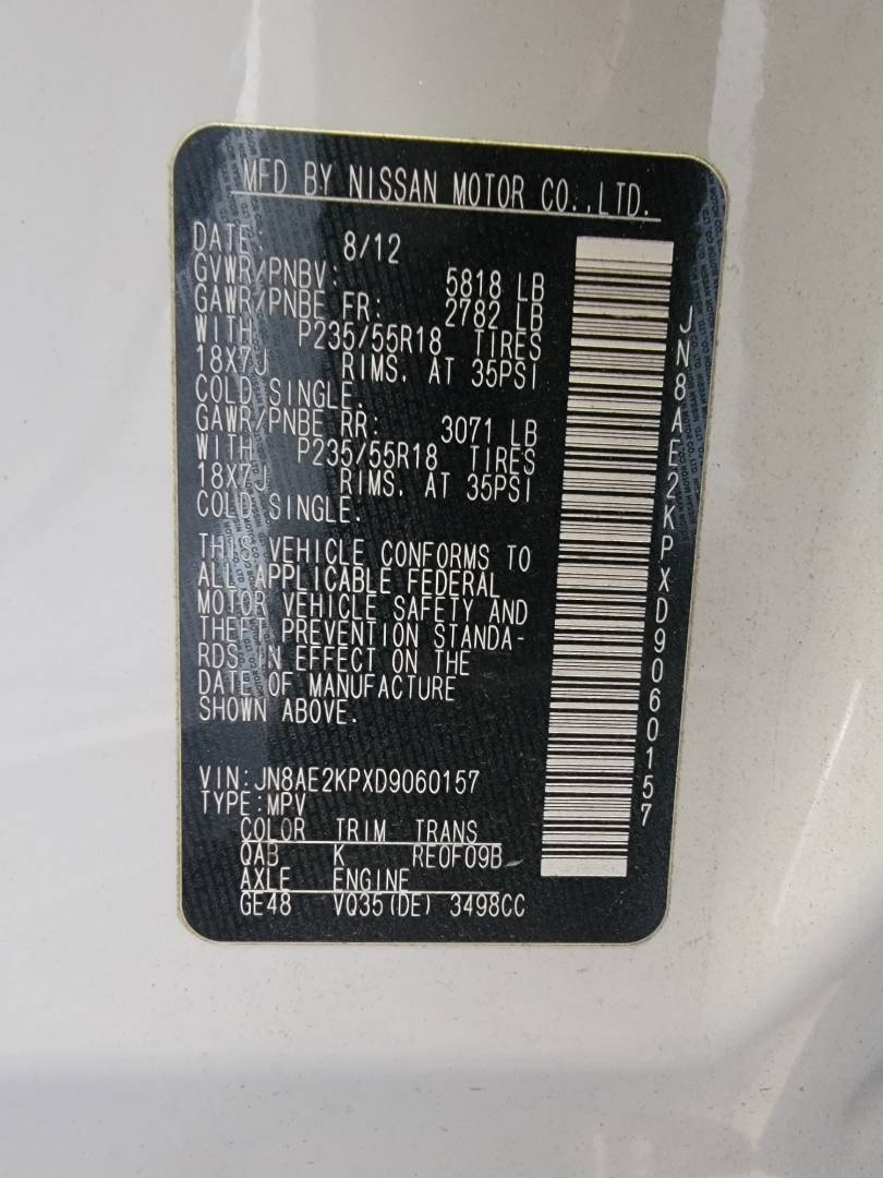 2013 NISSAN QUEST — 73072 Miles — Lot D9060157 — Main - Marhaba Auctions Used Cars - Image 10