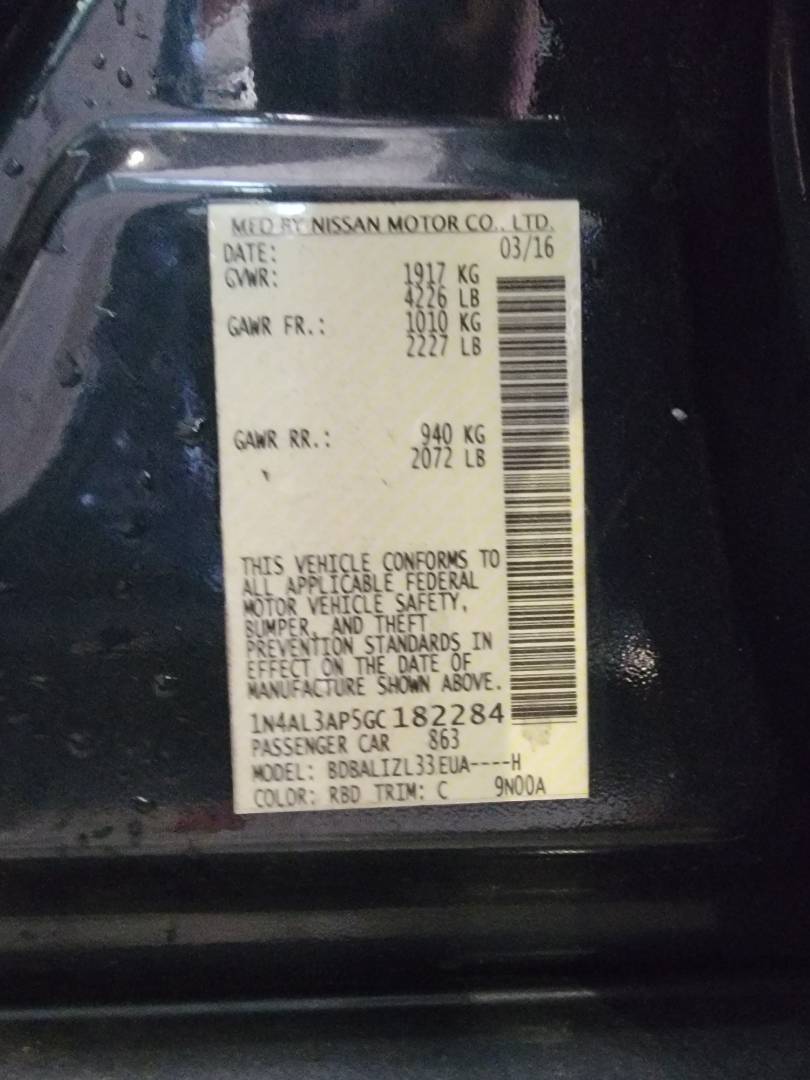 2016 NISSAN ALTIMA — 128943 Miles — Lot GC182284 — Main - Marhaba Auctions Used Cars - Image 10